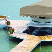Clean modular dock and boat lift system
